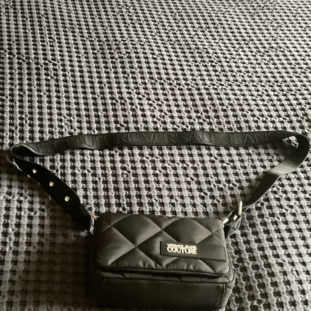 Versace Jeans Couture Black Quilted Crossbody